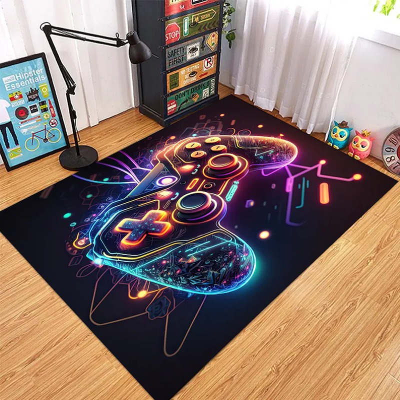 Commercial Printing Machine - Neon Glow Game Controller Area Rug