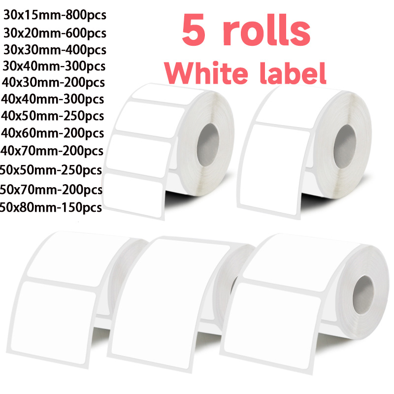 5 Rolls of White Label Sticker - đánh giá và giá Commercial Printing Machine